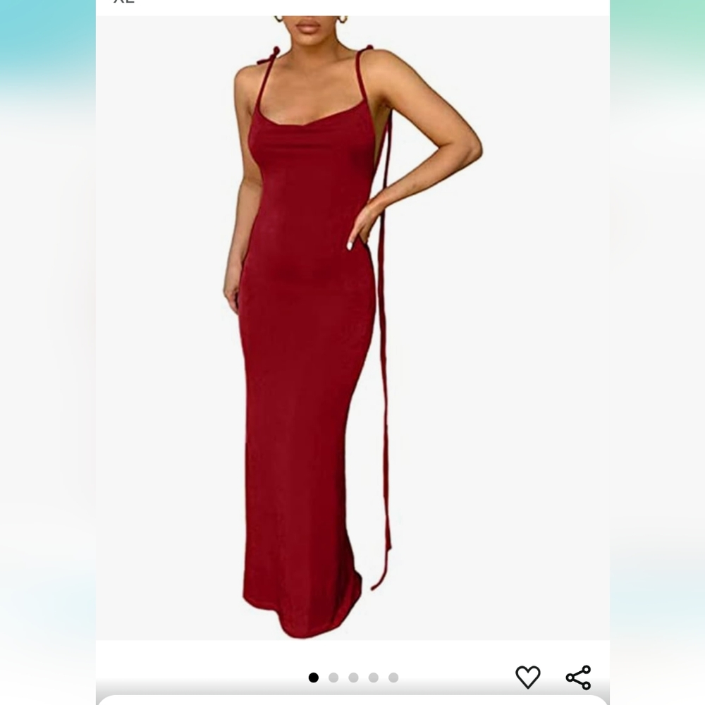 Red Cowl Neck Dress
